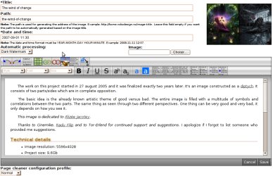 Editing an item from the image gallery